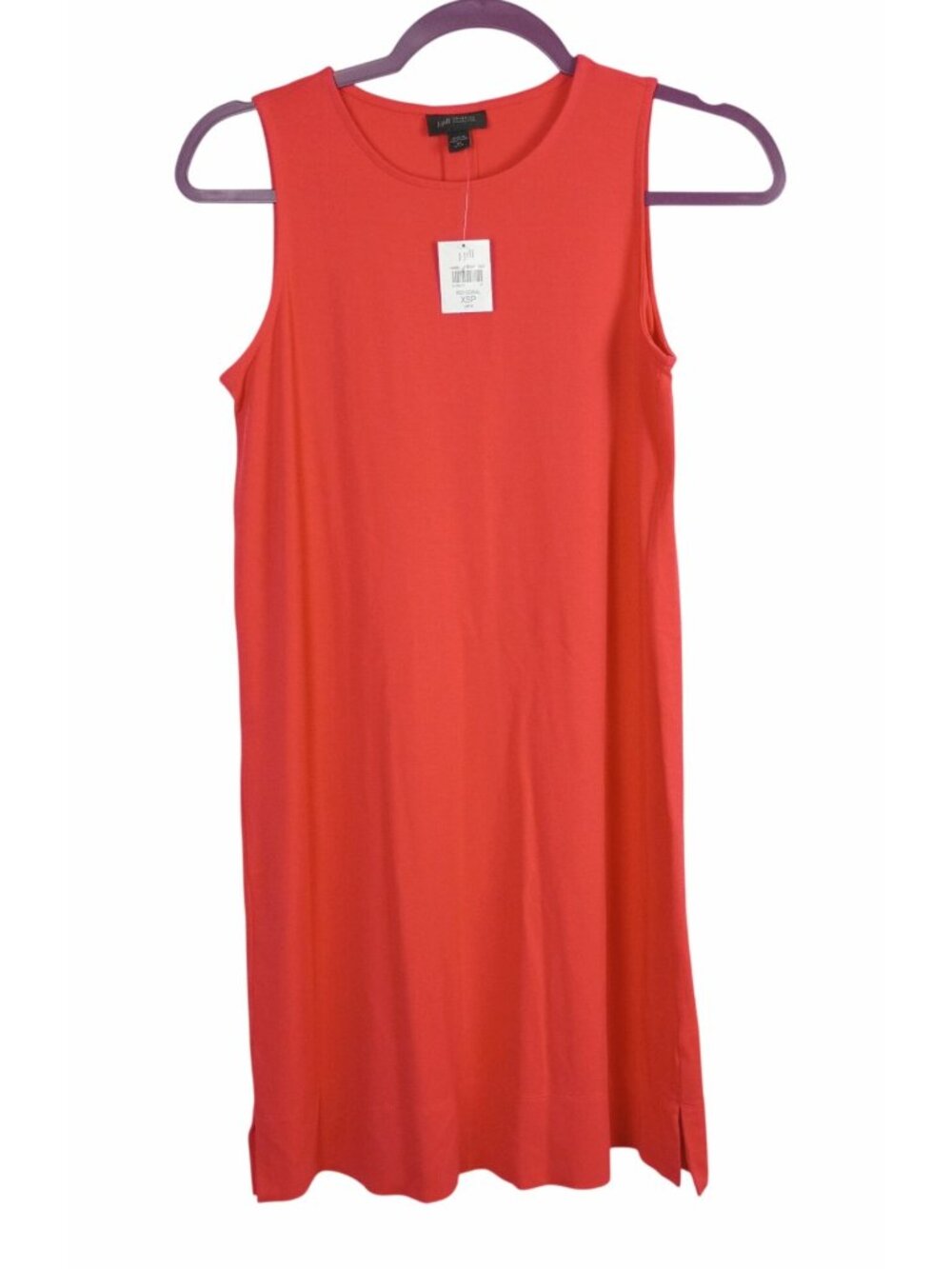 NWT J. Jill Wearever Sleeveless Knit Dress M Coral Red Orange Travel Crew Neck